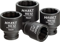 HAZET Set aandrijfassen, scharnierassen, steekassen 900SZ/4 - 1/2 inch (12,5 mm) vierkant hol - Buitentwaalfkant tractieprofiel - 4-delig - 24 – 36