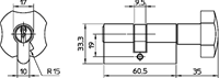 Nemef Dubbele europrofielcilinder 133/9 | 3 sleutels | 60,5 mm - 9013309260-2
