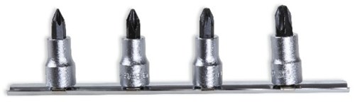 Beta 910PH/SB4 Set van schroevendraaierdoppen voor Phillips® kruiskopschroeven | 3/8" aansluiting | verchroomd - 009100478 009100478