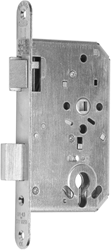 Nemef 1769/35,36 Paniekdeurslot | DM65mm | PC72mm | doorgaand voorplaat staal verzinkt 24x235mm afgerond | staal verzinkte dag- en nachtschoot | 2 toers | DR 4 - 9176936652