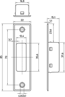 Nemef 1938 Sluitplaat | kunststof 22x85mm | DR 1+2+3+4 | 85 x 22 x 15,1 mm - 9193800000-2