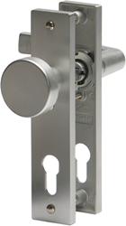 Nemef 3251 FP Ls Beslag kortschild rechthoekig | Blok kruk-knop | beslagset | geveerd | krukstift 8mm | F1 aluminium | PC72-PC72 | draairichting links - 9325106722