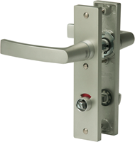 Nemef 3251 WC Ls Beslag kortschild rechthoekig | Blok kruk-kruk | beslagset | geveerd | krukstift 8mm | F1 aluminium | WC72 | draairichting links - 9325122722