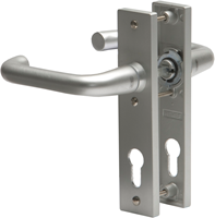Nemef 3252 P Beslag kortschild afgerond | D kruk-kruk | beslagset | geveerd | krukstift 8mm | F1 aluminium | PC55-PC55 - 9325216550