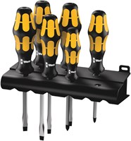 Wera 932 S/6 Schroevendraaierset Kraftform Wera: De Schroefbeitel + houder, 6 -delig - 1 stuk(s) - 05018283001