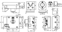 Nemef 4154 Veiligheidsoplegslot | DM50mm | slotkast wit gelakt 99x98mm | 3 sleutels | sluitkom en veiligheidsrozet | DR 1 - 9415402001-2