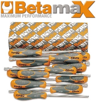 Beta 12-delige set dopschroevendraaiers met twee-componenten handgreep, lange uitvoering (art. 943BX) 943BX/S12 - 009430030-2