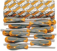 Beta 12-delige set dopschroevendraaiers met twee-componenten handgreep, lange uitvoering (art. 943BX) 944BX/S12 - 009440062