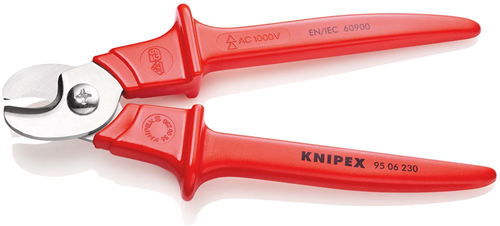 Knipex Kabelschaar benen | Kunststof omspoten | Geïsoleerd | Kunststof gespoten | VDE-getest - 95 06 230 SB-2
