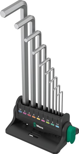 Wera 950/9 Hex-Plus 8 Stiftsleutelset, metrisch, verchroomd, 9-delig - 05022102001