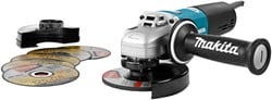 Makita 9565HRX1 | Haakse slijper | 230V | SJS 125 mm + 5 doorslijpschijven | gesloten beschermkap - 9565HRX1