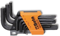 Beta 9-delige set haakse inbussleutels gebruneerd (art. 96N) met support 96N/SC9 - 000960644