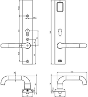 Nemef 7380/02 Radaris Evolution alu. IBW tweezijdig elektronisch comforte beslag SKG*** rechthoekig | PC-72 | binnen- en buitenzijde met kruk en cilindersparing. - 9738002720-2