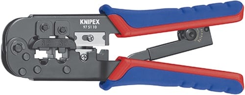Knipex Krimptang voor Western-stekkers gebruineerd met meer-componentengrepen 190 mm - 975110