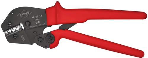 KNIPEX Twistor T Zelfinstellende krimptang voor adereindhulzen met draaibare krimpkop verchroomd met meer-componenten greep 200 mm, 97 53 19