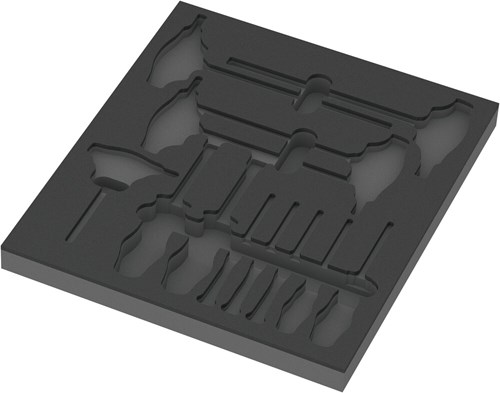 Wera 9813 Schuimrubberen inzetstuk voor Hex schroevendraaiers Set 1, zonder gereedschap, 344 x 30 x 392 mm - 05137313001