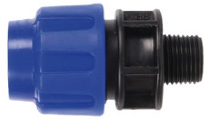 Kirchhoff PP overgangsstuk, 20 mm x 1/2"ET, klemkoppeling voor HDPE - 984842117
