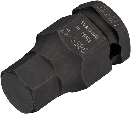 HAZET Krachtdopsleutelbit 985S-17 · 1/2 inch (12,5 mm) vierkant hol · Binnen-zeskant-profiel · SW 17 mm