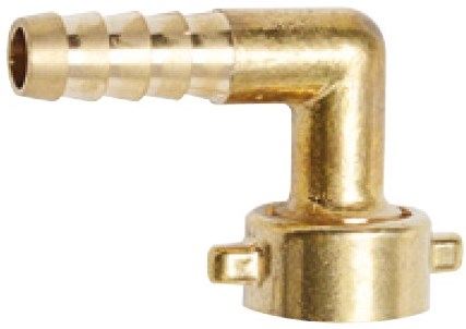 Kirchhoff Messing hoek slangkoppeling, blank, 1/2"moer x 1/2" mondstuk - 987388355
