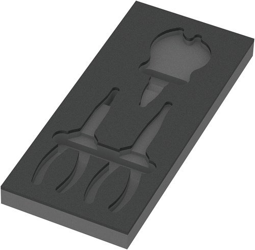 Wera 9881 Schuimrubberen inzetstuk voor KNIPEX tangen Set 2, zonder gereedschap, 172 x 30 x 392 mm - 05137381001