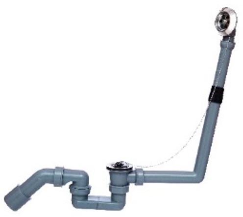 Kirchhoff ECO-SAVE Kunststof afvoer- en overloopgarnituur, grijs, 1 1/2" x 40/50 mm - 98812149
