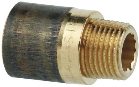 Kirchhoff Kraanverlengstuk van rood messing, blank, 1/2" x 40 mm, (3525) - 988942755