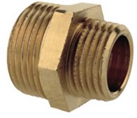 Kirchhoff Messing reduceerkoppeling, blank, 1/2"ET x 3/8"ET - 989351355