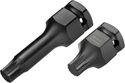HAZET Krachtdopsleutelbitset 990S-12/2 · 3/4 inch (20 mm) vierkant hol, 1/2 inch (12,5 mm) vierkant hol, 24 mm buitenzeskant · Binnenveeltandprofiel XZN · 2-delig · SW M12