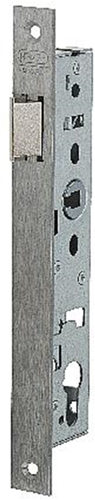 Nemef 9620 Loopslot | DM25mm | krukgat 8mm | voorplaat RVS 24x245mm rechthoekig | zamac vernikkelde dagschoot | DR 1+3/2+4 - 9962107001