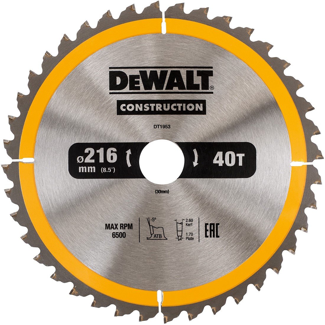 Shinkan Omringd wasserette DeWalt Accessoires DT1953 Construction Cirkelzaagblad - 216x30x40T - Hout - DT1953 ToolMax Shinkan Omringd wasserette DeWalt Accessoires DT1953 Construction Cirkelzaagblad - 216x30x40T - Hout - DT1953 ToolMax