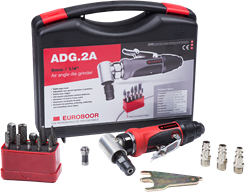 Euroboor pneumatische haakse slijper incl. stiftfrezenset in koffer - ADG.2A-SET