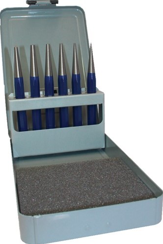 Promat/Tecwerk Set doorslagen | 6 delig 1-2-3-4-5 + centerpunt D. 4 mm | metalen cassette - 4000812362