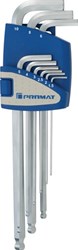 Promat/Tecwerk Haakse schroevendraaierset | 9-delig kunststof houder | SW 1,5-10 mm | lang kogelkop - 4000825111