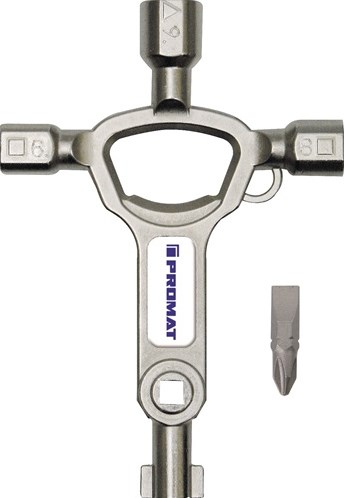 Promat/Tecwerk Schakelkastsleutel | 9 functies | geïntegreerde flesopener - 4000829772