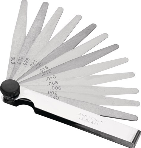 Promat/Tecwerk Voelermaat | bladsterkte 0,05-1,0 mm | staal | lengte 100 mm aantal bladen 20 st. - 4000851422