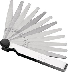 Promat Voelermaat | bladsterkte 0,05-2,0 mm | staal | lengte 100 mm aantal bladen 21 st. - 4000851423 - 4000851423