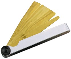 Promat Voelermaat | bladsterkte 0,05-1,0 mm | messing | lengte 100 mm aantal bladen 20 st. - 4000858465 - 4000858465