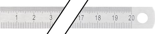 Promat/Tecwerk Stalen liniaal | lengte 300 mm | staal buigzaam | verdeling B = mm/1/2 mm - 4000858762