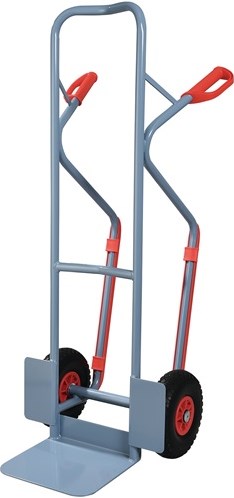 Promat/Tecwerk Steekwagen | met glij-ijzer | hoogte 1300 mm schep-L250xB320mm | PU-wielen | draagvermogen 300 kg | duifblauw, RAL 5014 - 9000443060
