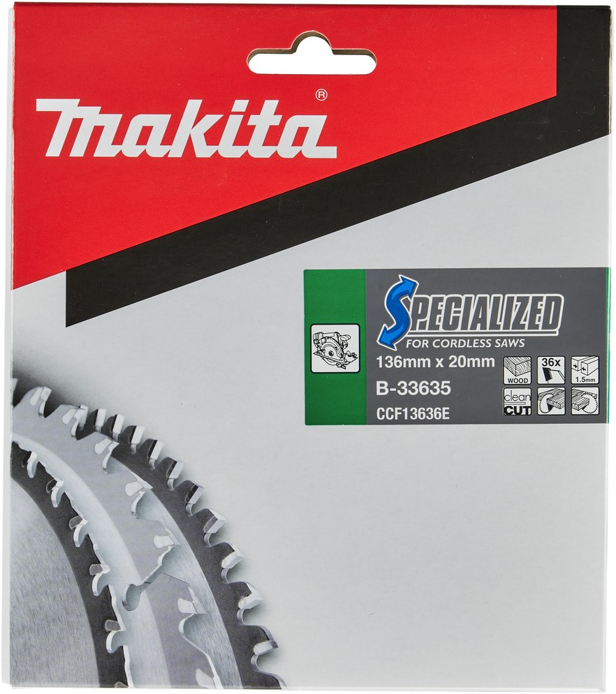 Makita Accessoires Cirkelzaagblad | Hout | 136X20X1,5 36T 18G - B-33635 ...