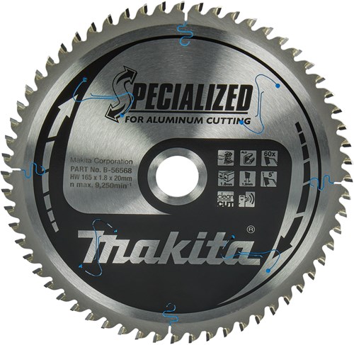 Makita Accessoires Afkortzaagblad Aluminium 165X20 60T Alu - B-56568
