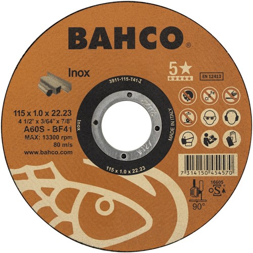 Bahco Slijpschijf | voor afbramen | voor RVS 125 x 1.0 x 22.23mm - 3911-125-T41-I