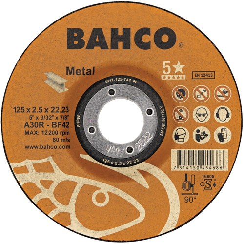 Bahco Slijpschijf | voor afbramen | voor metaal 150 x 2.5 x 22.23mm - 3911-150-T42-M