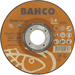 Bahco Slijpschijf | voor afbramen | voor metaal en RVS 115 x 6.4 x 22.23 mm - 3921-115-T27-IM