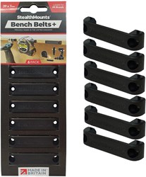 Stealthmounts Bankriem | Zwart | 6 stuks - BB-PL-BLK-6