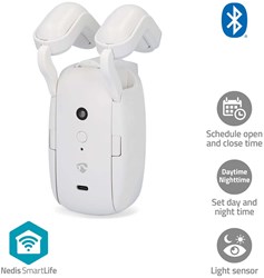 Nedis SmartLife Gordijnrobot | Roede | Gordijnen | Batterij Gevoed / USB Gevoed | 4000 mAh | Bluetooth® | Wit - BTMC10WT1PC