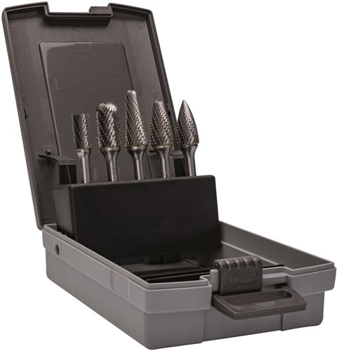 Bahco Stiftfrezenset | hardmetaal | voor metaal - 5-delig - in kunststof koffer - RB-SET1-M06X-5P