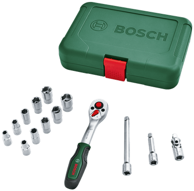 Bosch Groen 1/4" ratelset 14-stuks - 1600A02BY0