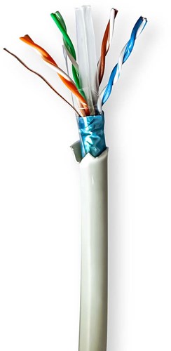 Nedis Netwerk Kabel Rol | CAT6 | Solid | F/UTP | Koper | 100.0 m | Binnenshuis | Rond | LSZH | Grijs | Gift Box - CCBG8526GY100S