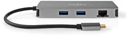 Nedis USB Multi-Port Adapter | USB 3.2 Gen 1 | USB-C Male | Micro SD / SD / USB-C Female / 2x HDMI / 2x USB-A Female | 5 Gbps Antraciet | Doos - CCBW64250AT02